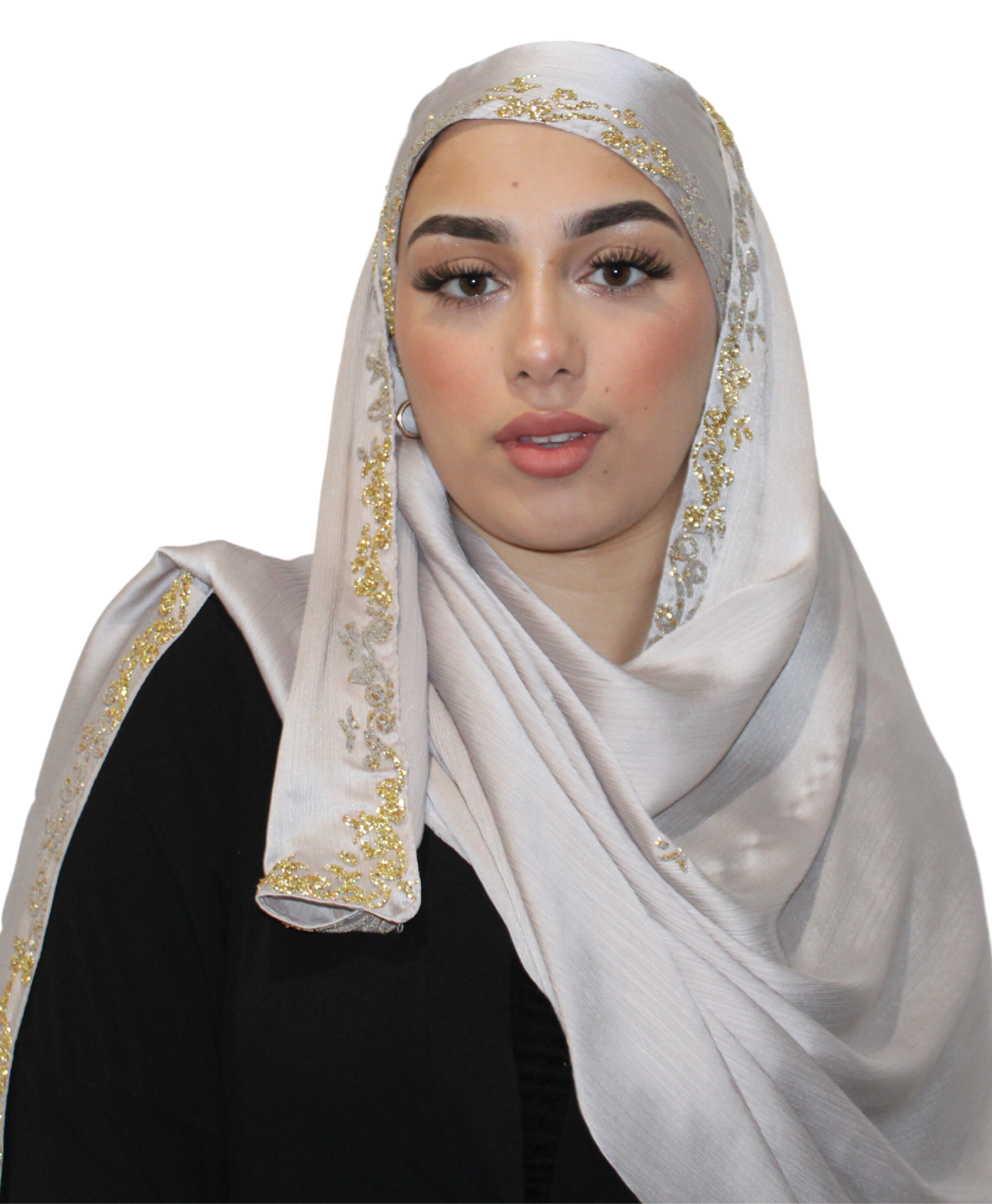 Agathe - Hijab Satin Gris clair