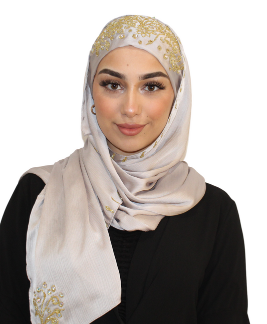 Ambre - Hijab Satin Gris clair