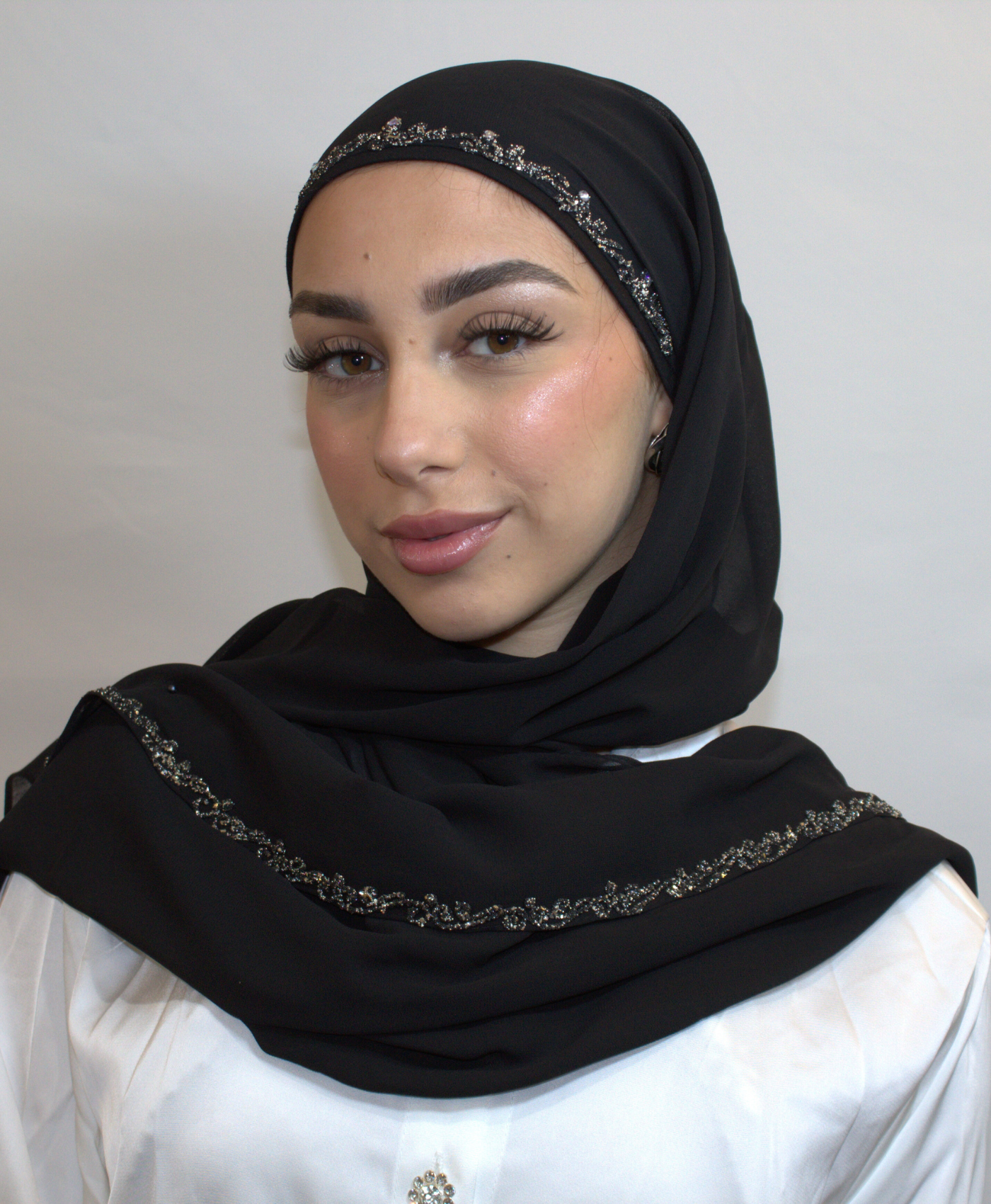 Hijab à enfiler - Mousseline Noir