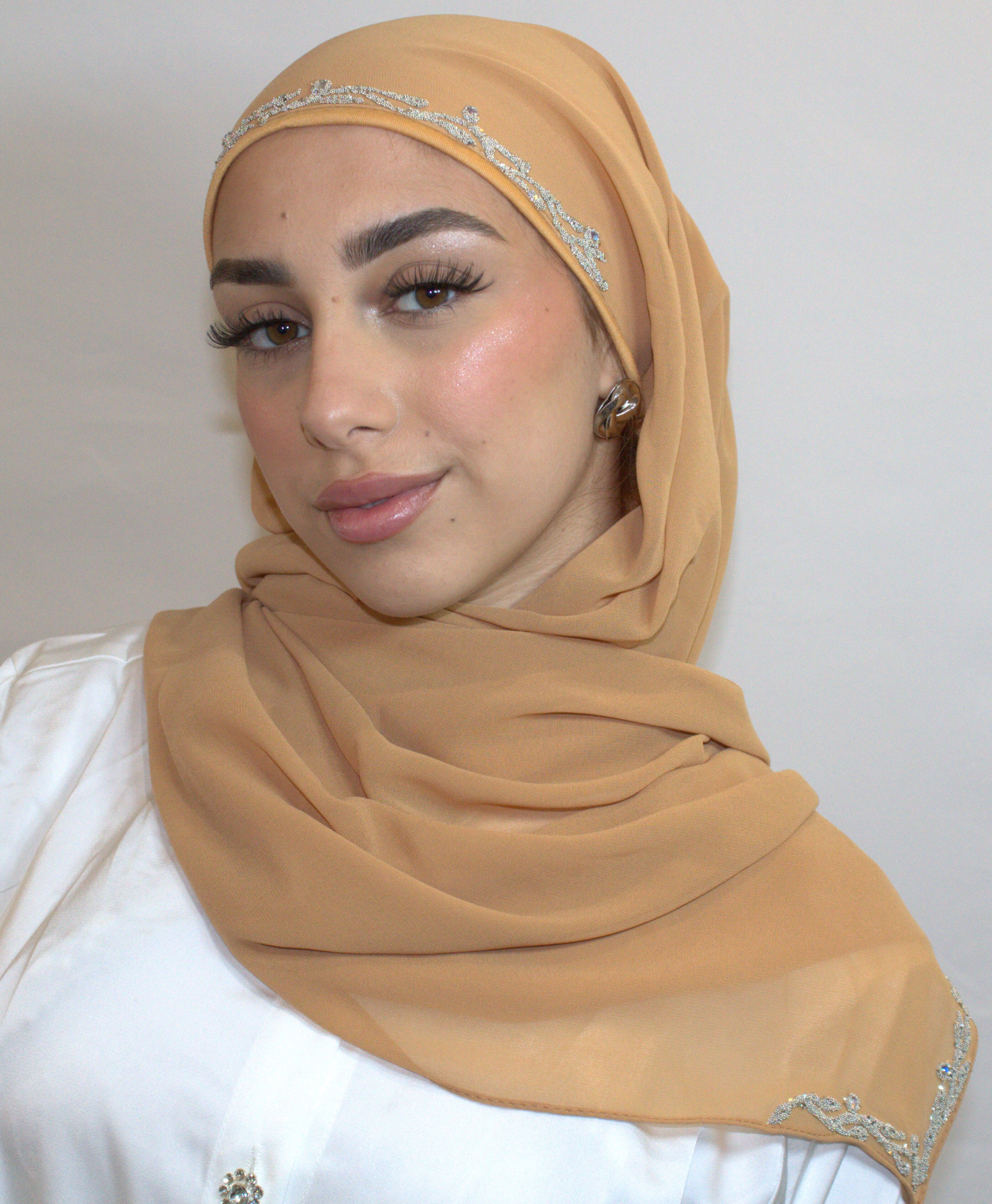 Hijab à enfiler - Mousseline Camel