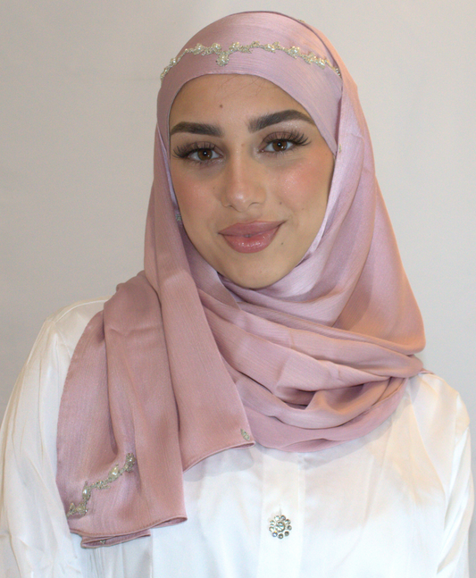 Bijoux Hijab - Satin Rose poudré