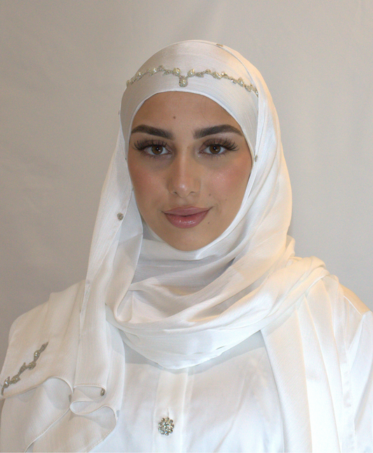 Bijoux Hijab - Satin Blanc cassé