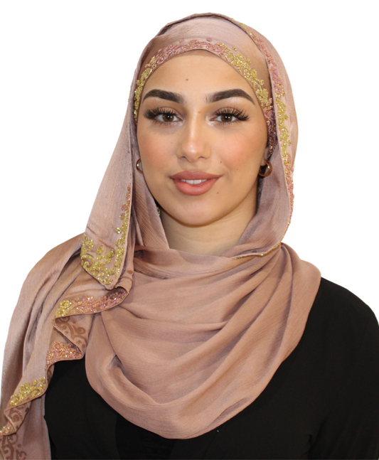 Siara - Hijab Satin Noisette