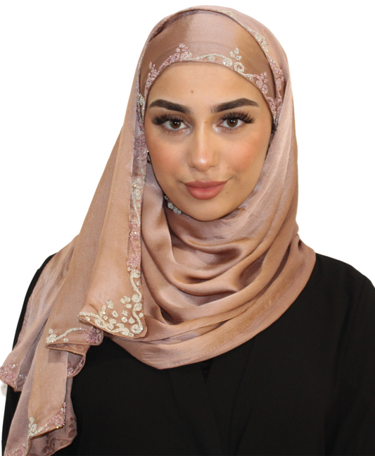 Vendaya - Hijab Satin Noisette