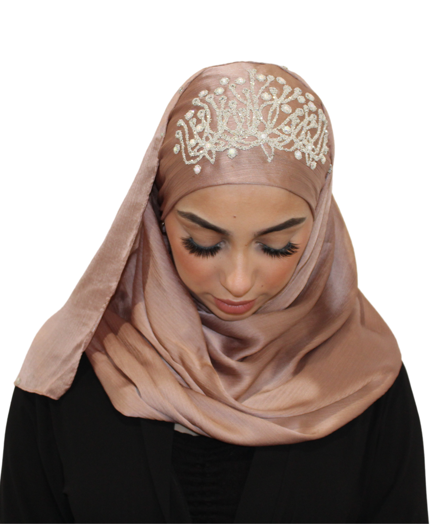 Adra - Hijab Satin Marron noisette