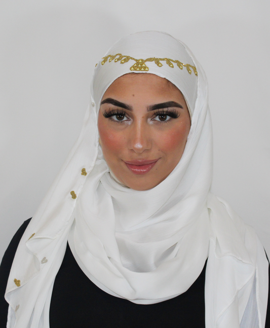 Bijoux Hijab - Satin Blanc cassé