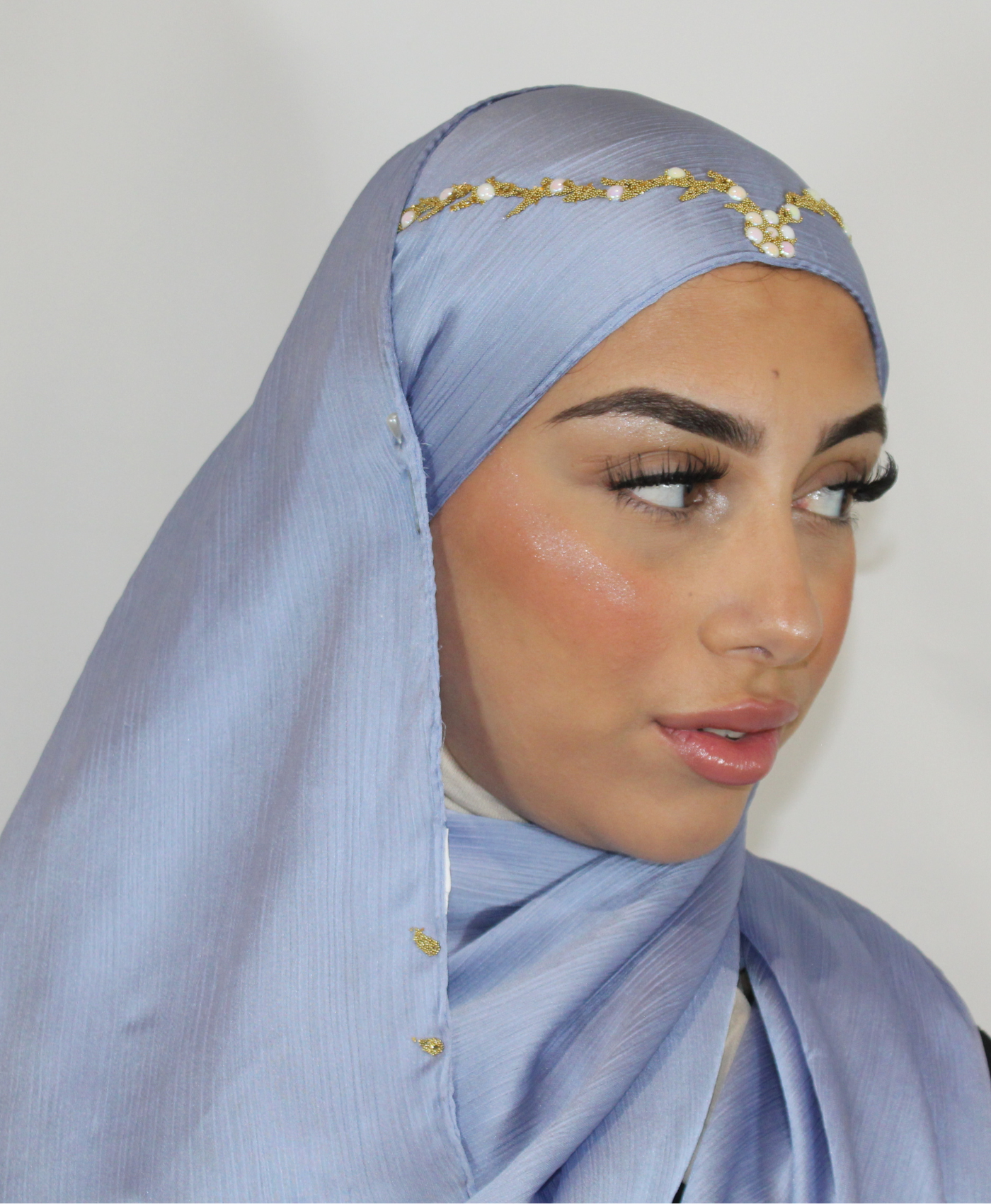 Bijoux Hijab - Satin Bleu Lilas