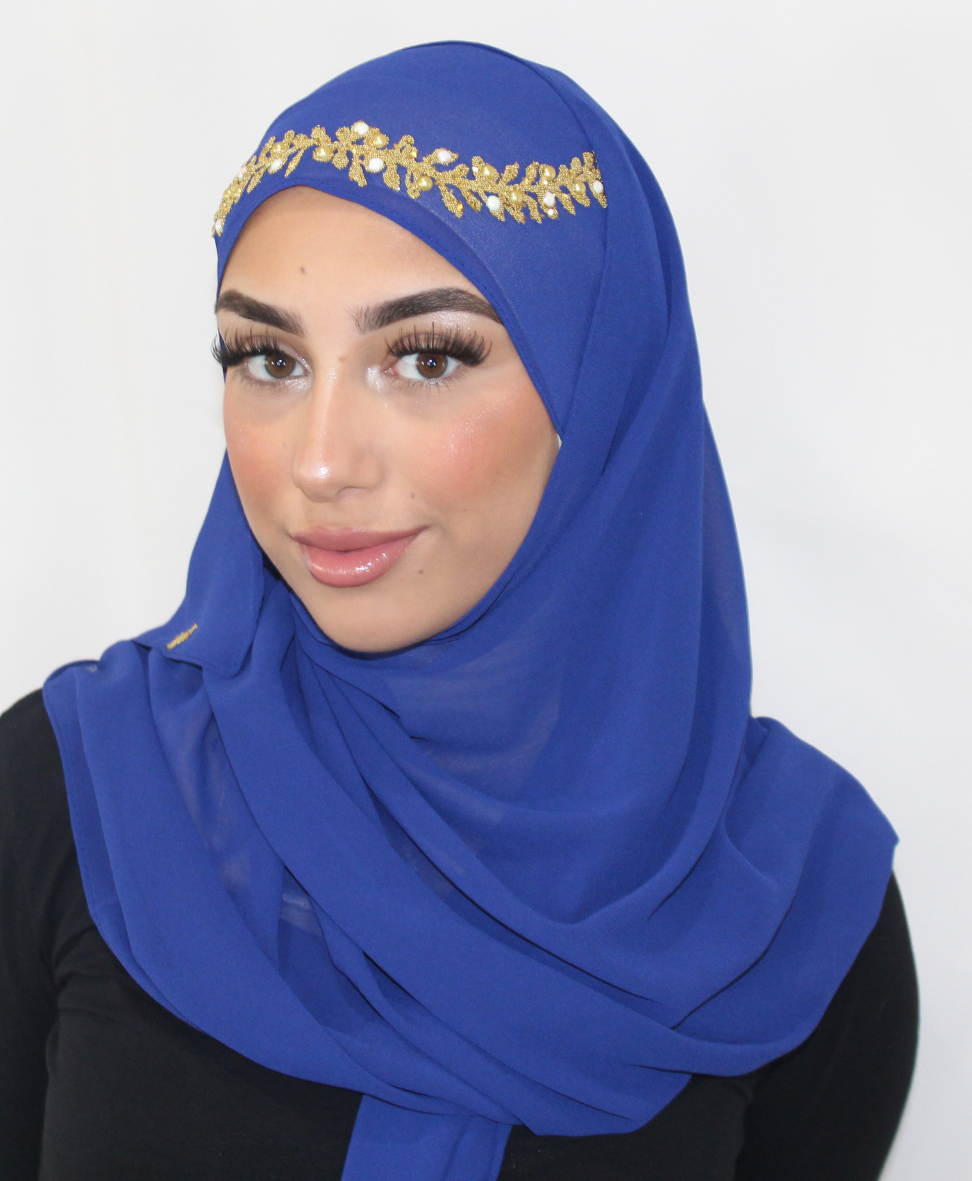 Bijoux Hijab - Mousseline Bleu électrique