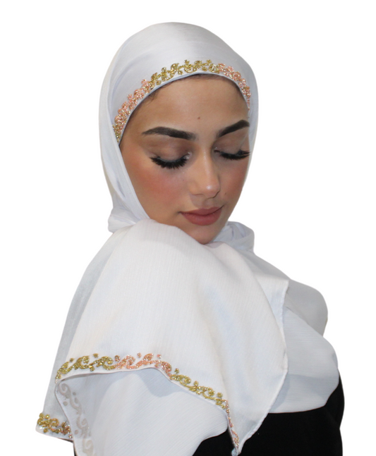 Blanche - Hijab Satin Blanc