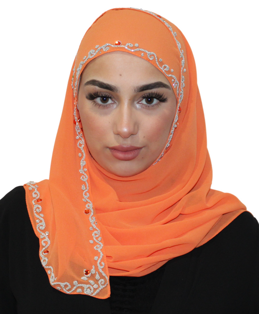 Curly - Hijab Mousseline Orange