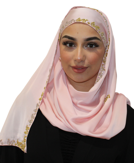 Girly - Hijab Satin de soie Rose pâle