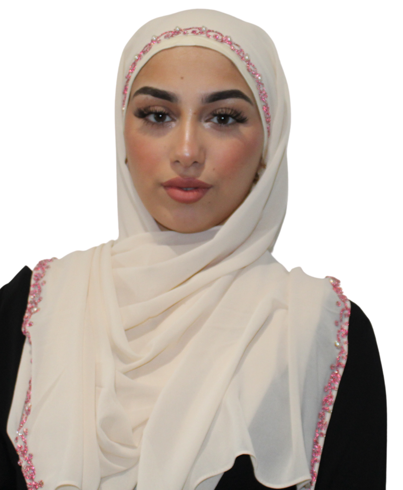 Hijab à enfiler - Mousseline Blanc cassé