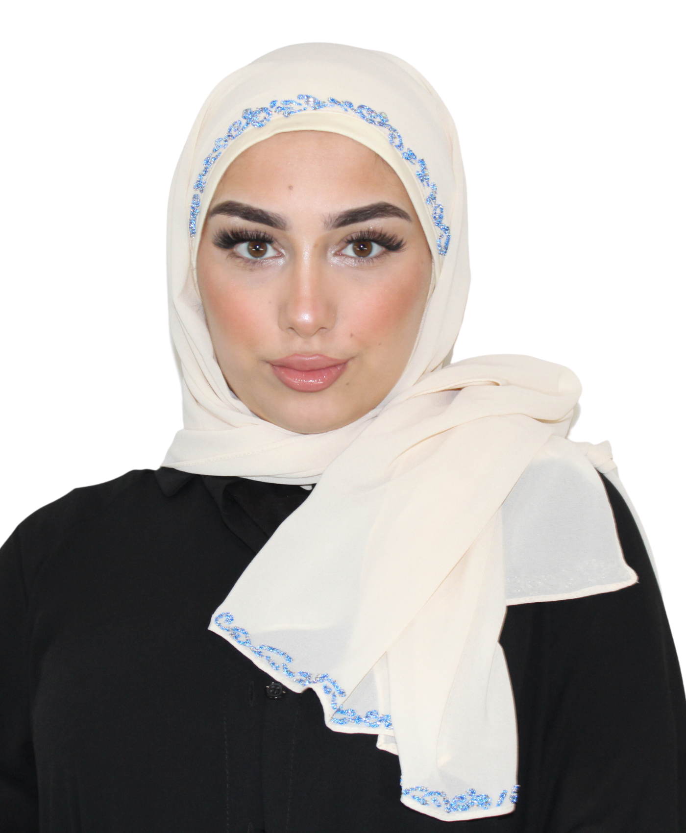 Hijab à enfiler - Mousseline Blanc cassé