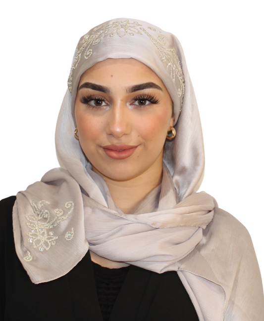 Iris - Hijab Satin Taupe