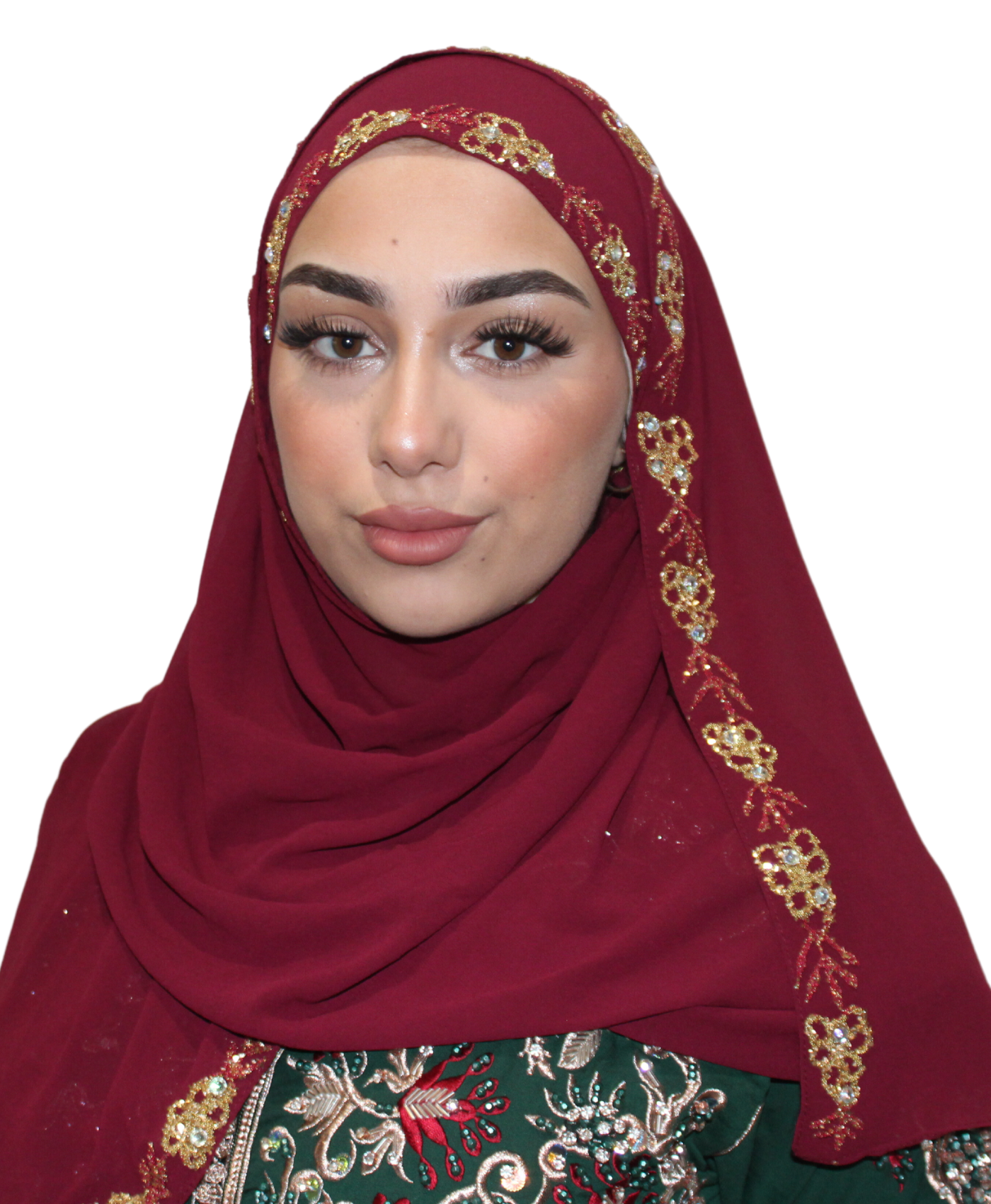 Neila - Hijab Mousseline Bordeaux