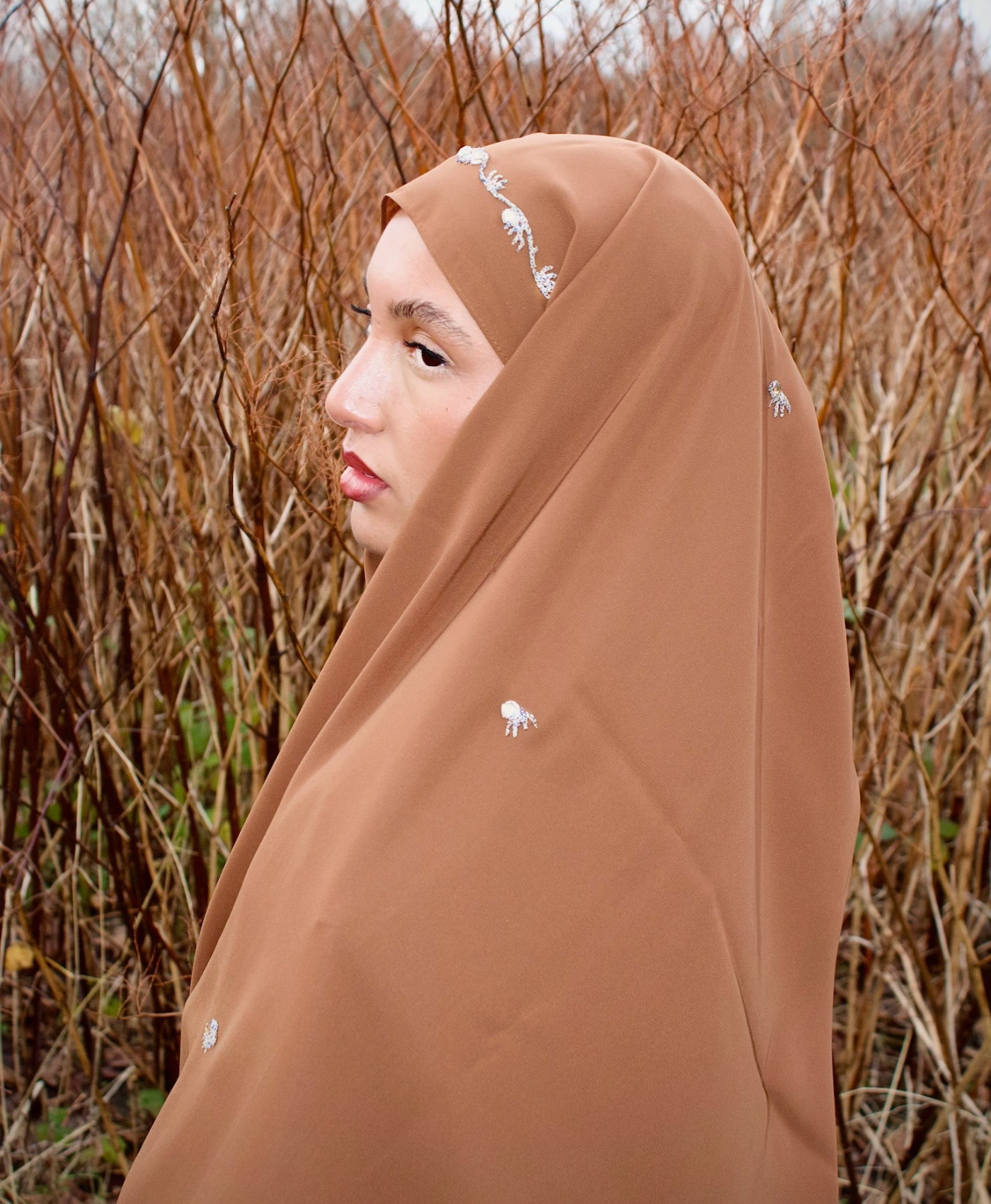 Hijab Soie de Médine Marron caramel