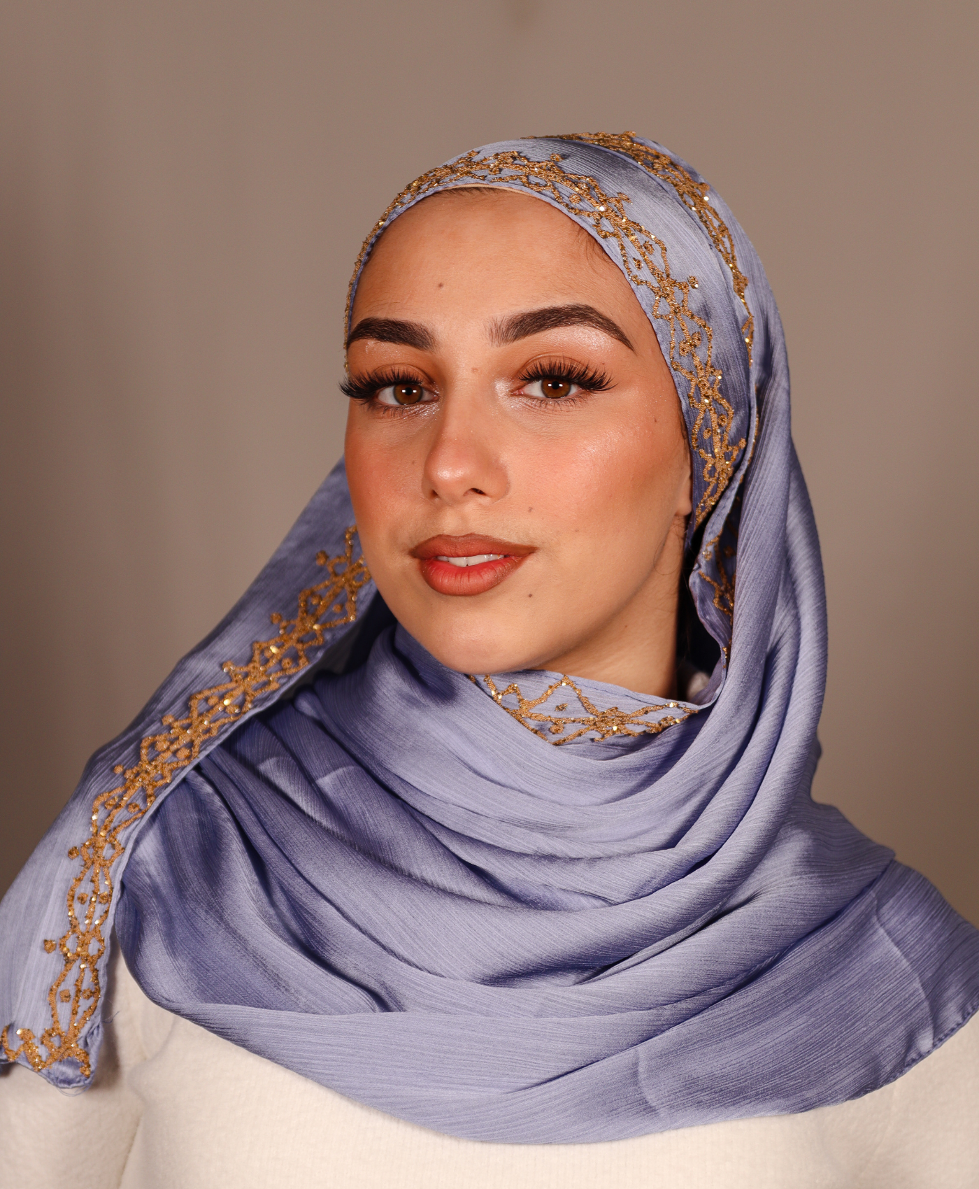 Diamente - Hijab Satin Bleu lilas