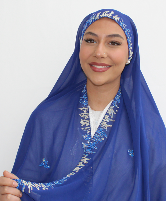 Herbia - Hijab Mousseline Bleu électrique