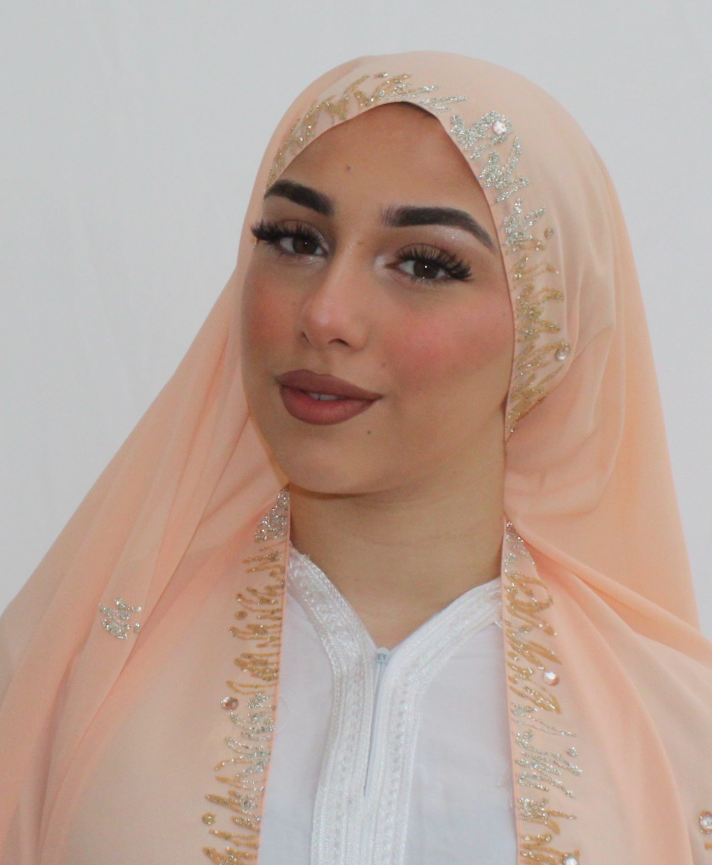 Herbia - Hijab Mousseline Rose-Saumon