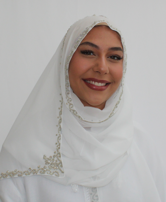 Blanche - Hijab Mousseline Blanc