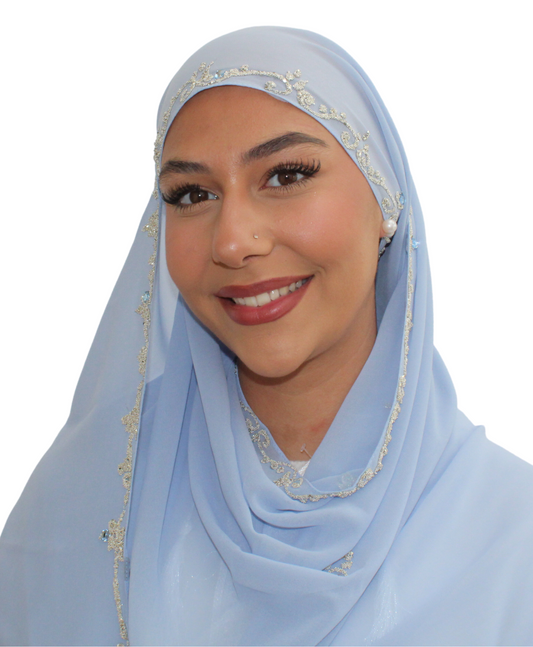 Orient - Hijab Mousseline Bleu ciel